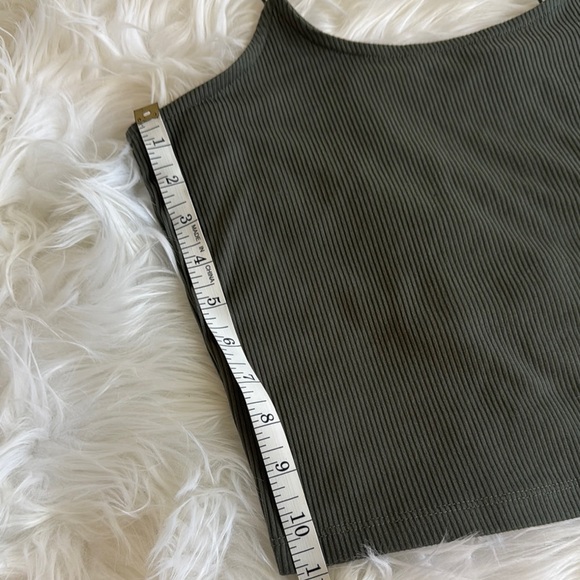 Green Ribbed Crop Top - Picture 8 of 9